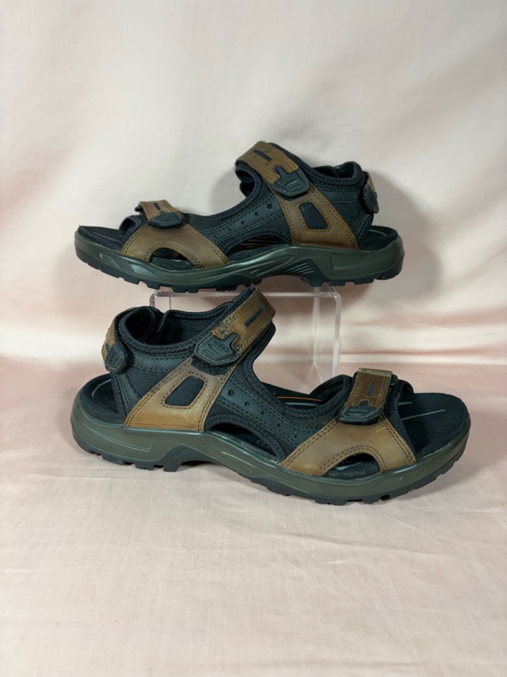 Ecco Sport Mocha Leather Yucatán Open Toe Sandals Men’s Size 43 US 9-9.5
